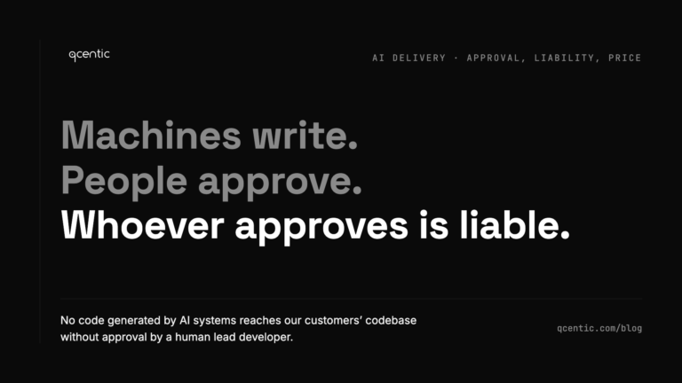 Machines write. People approve. Whoever approves is liable.